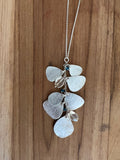 Handmade Pendant with 7 drop leaves - Apatite & Citrine