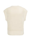 Yaya sleeves mesh knit cardigan ~ Creme Biege