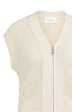 Yaya sleeves mesh knit cardigan ~ Creme Biege