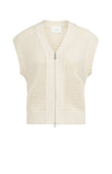 Yaya sleeves mesh knit cardigan ~ Creme Biege