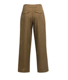 Yaya wide leg pleat details ~ Teak Brown