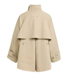 Yaya A-line Cape Trench coat ~ Grey Green