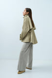 Yaya A-line Cape Trench coat ~ Grey Green