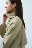 Yaya A-line Cape Trench coat ~ Grey Green