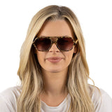 BILLY OPAL TORT - Sunglasses l Opal Tort Sunglasses l Brown Gradient Lens l Walnut Wooden Arms