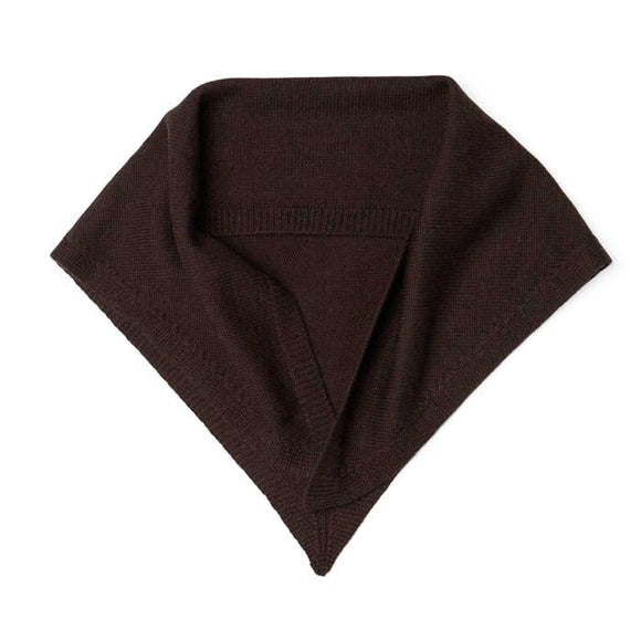 Merino Knitted Triangle Scarf ~ Chocolate