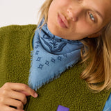 Small 100% wool scarf Sacha - Blue