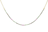 Ember Ruby Zoisite & Gold Beaded Gemstone Necklace