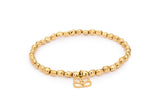 Saffron Gold Bead Stretch Bracelet