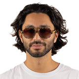 BILLY OPAL TORT - Sunglasses l Opal Tort Sunglasses l Brown Gradient Lens l Walnut Wooden Arms