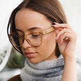 LILA GRACE CHAMPAGNE Wooden Blue Light Blocking Magnifying Reader +2.5