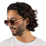BILLY OPAL TORT - Sunglasses l Opal Tort Sunglasses l Brown Gradient Lens l Walnut Wooden Arms