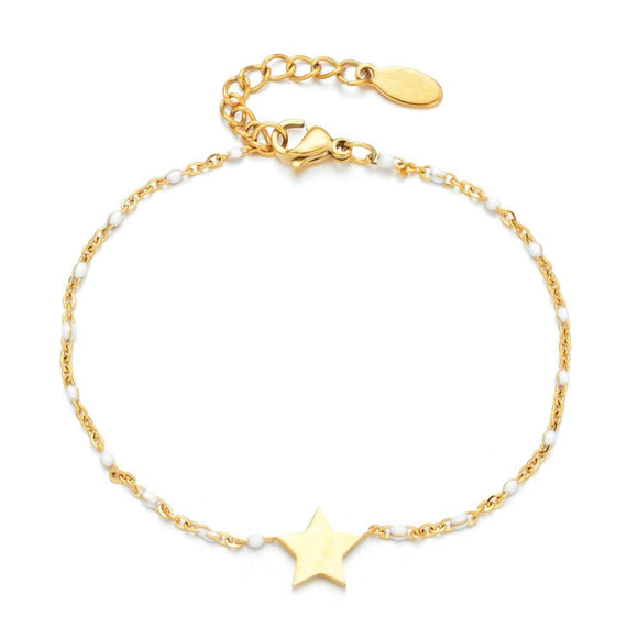 Star & Bead Bracelet ~ Gold Plated