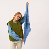 Small 100% wool scarf Sacha - Blue