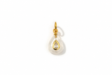 Fleurette Clear Quartz Charm Gold