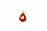 Fleurette Red Aventurine Charm Gold