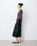Grace & Mila Aenor Faux Leather Skirt ~ Noir