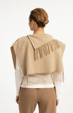 Yaya Fringed cropped poncho scarf ~ Cornstalk