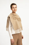 Yaya Fringed cropped poncho scarf ~ Cornstalk