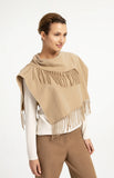 Yaya Fringed cropped poncho scarf ~ Cornstalk