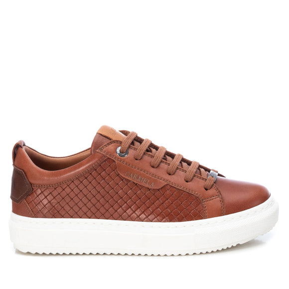 Carmela Camel Woven Leather Trainers