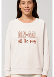 'Gin-Gal' Dazzler Cream Bronze Glitter Sweatshirt