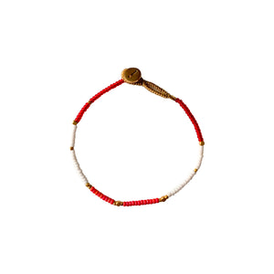 IBU Lulu Block Coral Leather Bracelet