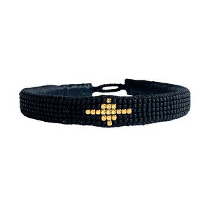 IBU Diamond Black Leather Bracelet