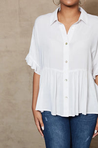 Eb&Ive Alma Button Top ~ Salt