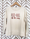 'Gin-Gal' Dazzler Cream Bronze Glitter Sweatshirt