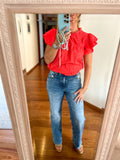 Saint Tropez Tilly Blouse ~ Hibiscus
