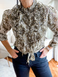 Saint Tropez Lilja Blouse ~ Musk Geometric