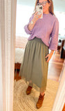 Saint Tropez Coral Midi Skirt ~ Musk