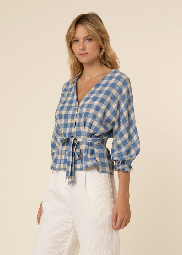 FRNCH Fiona Gingham Blouse