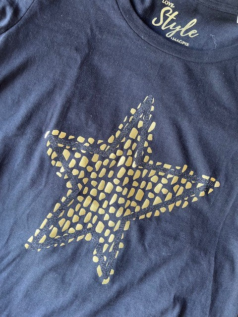 ***SAMPLE SALE***'Sparkle Star' Black Tee